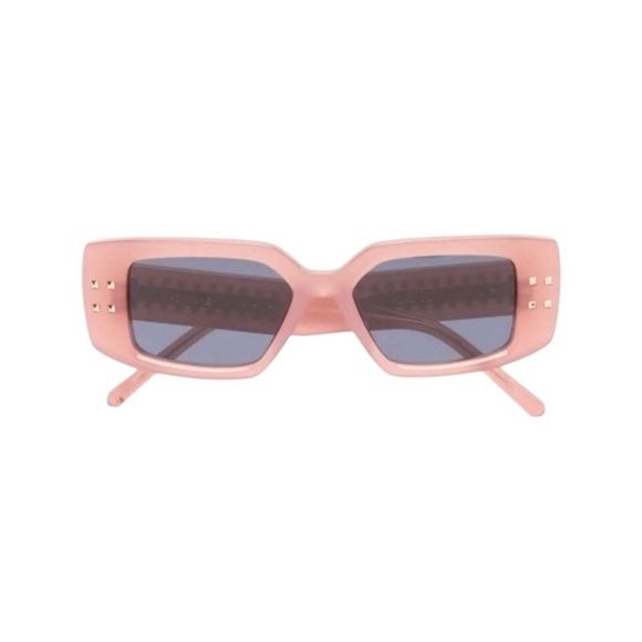 NIB VALENTINO GARAVANI V-CINQUE SUNGLASSES IN POWDER PINK & GOLD STUDS